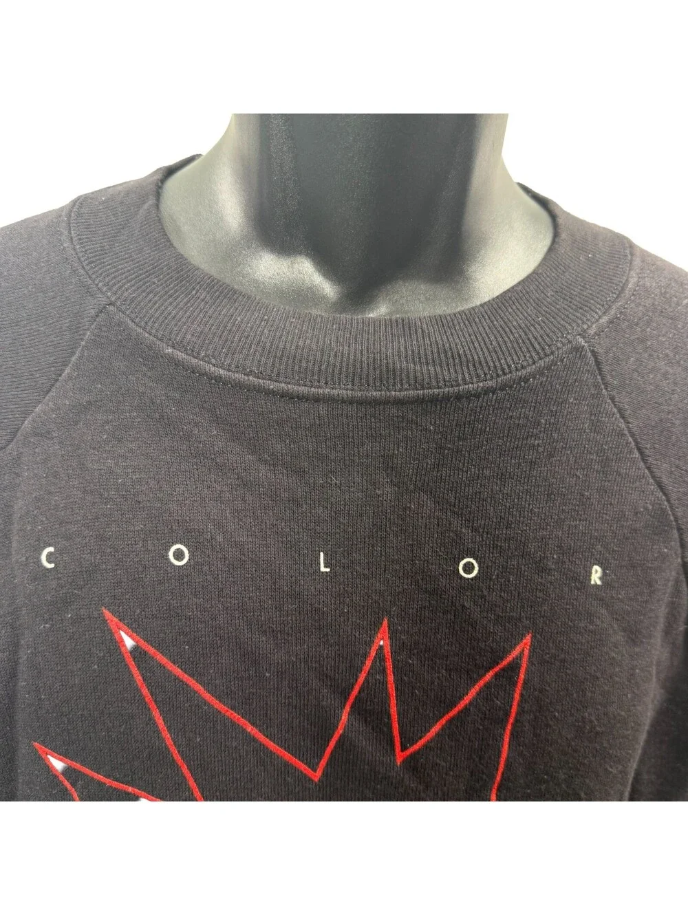 Vintage Mens Color Gear Black Abstract Design Sweatshirt XL Made in USA VTG 80s